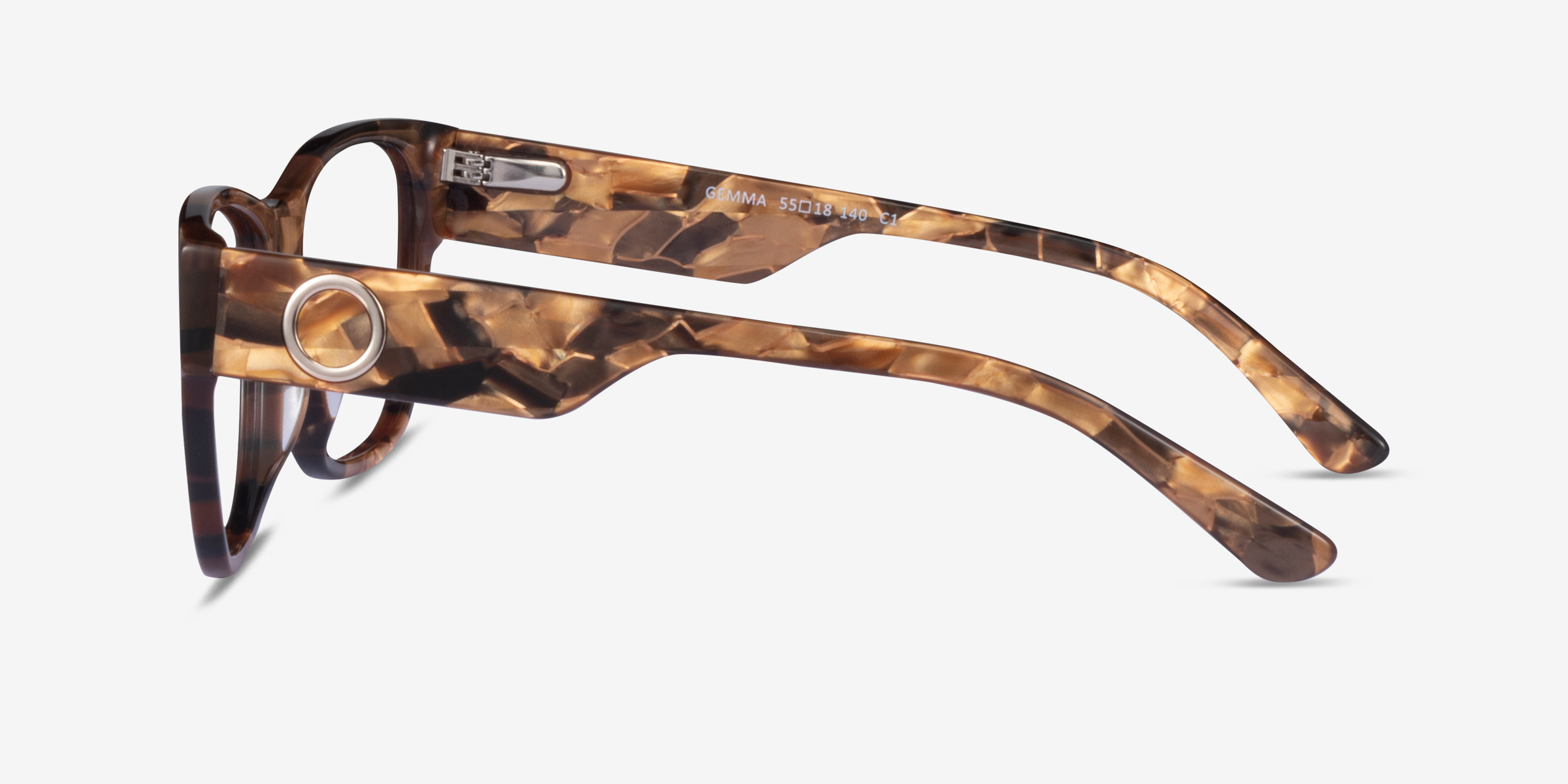 Gemma Square Brown Floral Glasses for Women Eyebuydirect