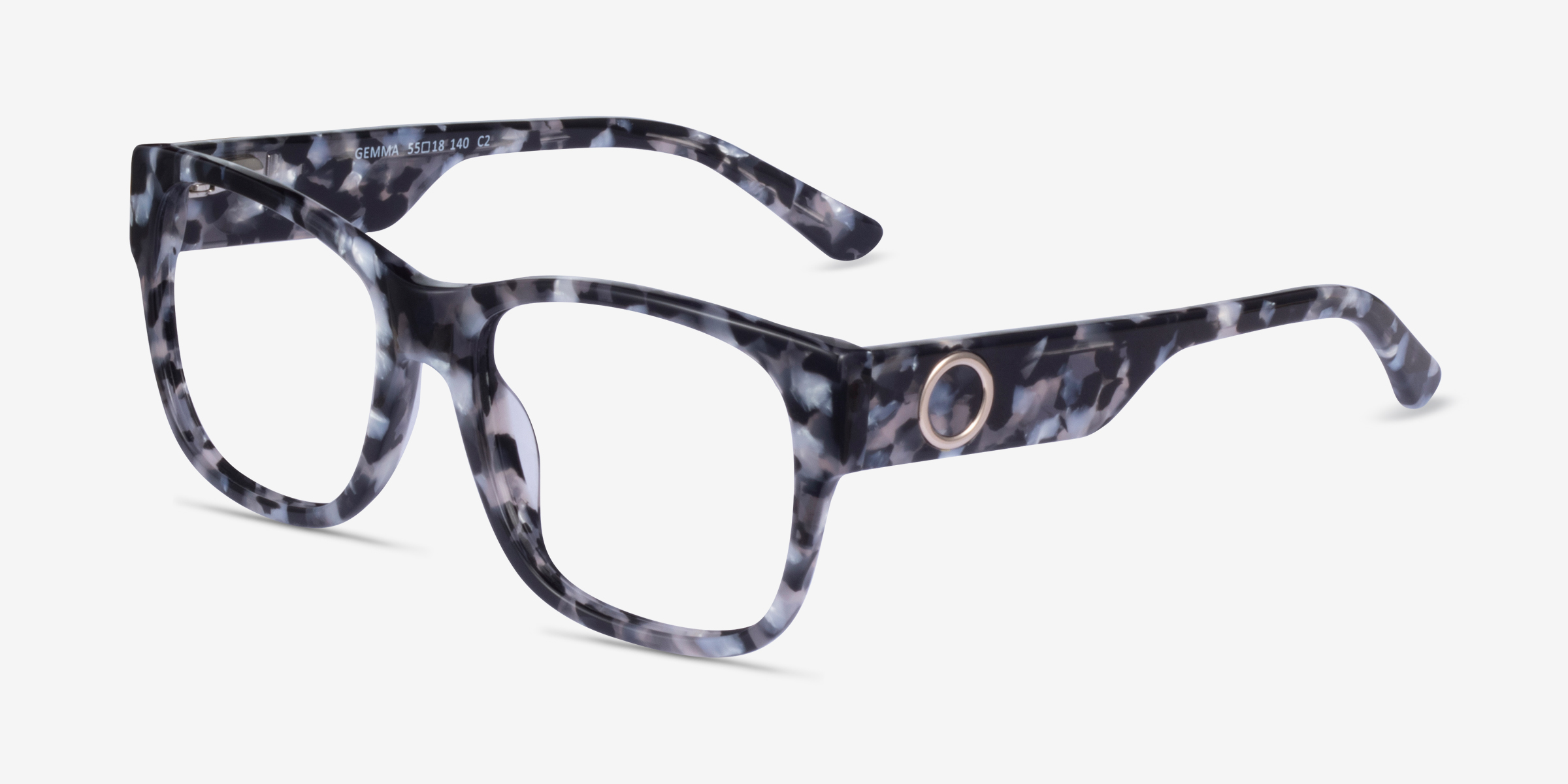Gemma Square Gray Tortoise Glasses for Women Eyebuydirect