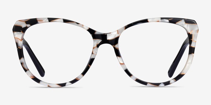 Thalia Black White Floral Acetate Eyeglass Frames from EyeBuyDirect