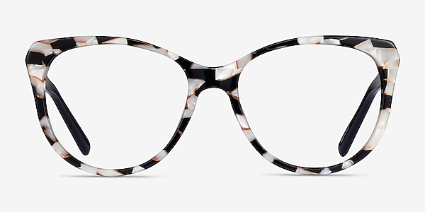 Thalia Black White Floral Acetate Eyeglass Frames