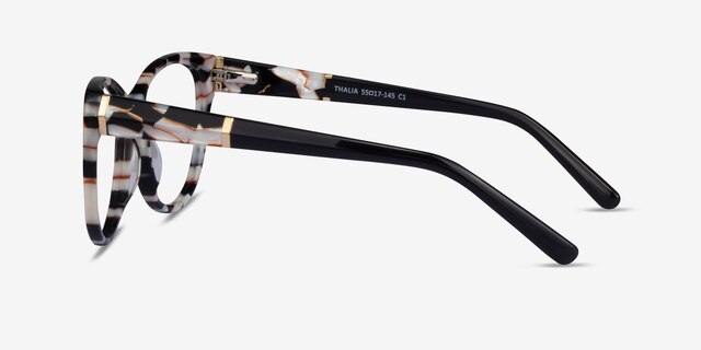 Thalia Black White Floral AcetateEyeglass Frames from EyeBuyDirect, Side View