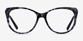 Thalia Gray Tortoise Acétate Montures de lunettes de vue d'EyeBuyDirect, Vue de Face