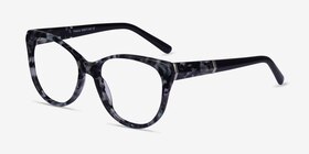 Thalia Gray Tortoise Acétate Montures de lunettes de vue d'EyeBuyDirect, Vue d'Angle