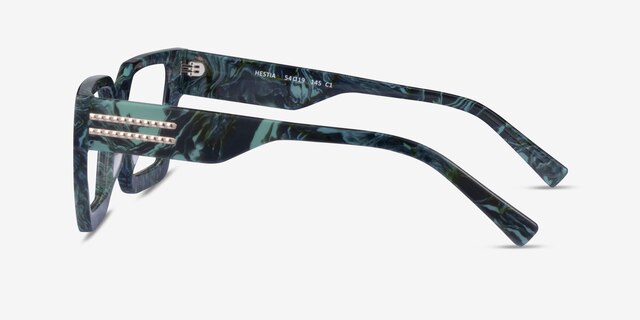 Hestia Green Floral AcetateEyeglass Frames from EyeBuyDirect, Side View