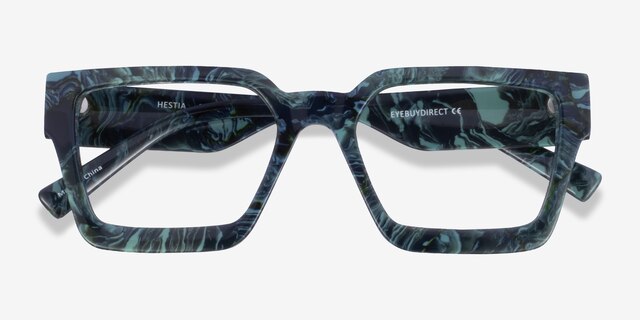 Hestia Green Floral AcetateEyeglass Frames from EyeBuyDirect, Closed View