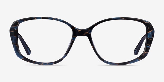Freya Blue Floral AcetateEyeglass Frames from EyeBuyDirect, Front View