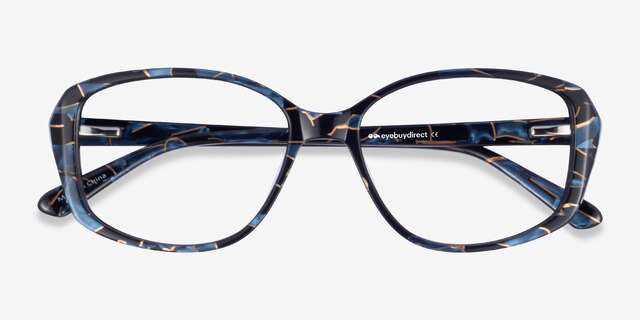 Freya Blue Floral AcetateEyeglass Frames from EyeBuyDirect, Closed View