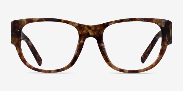 Aine Brown Floral Acétate Montures de lunettes de vue