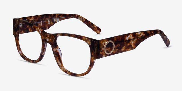 Aine Brown Floral AcetateEyeglass Frames from EyeBuyDirect, Angle View