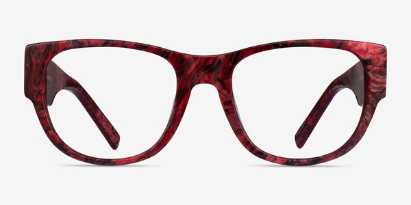 Aine Red Floral Acétate Montures de lunettes de vue