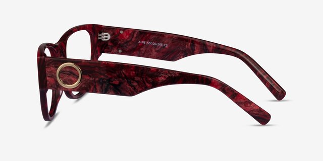 Aine Red Floral AcetateEyeglass Frames from EyeBuyDirect, Side View