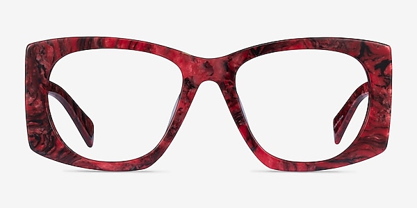 Valencia Rouge Acétate Montures de lunettes de vue