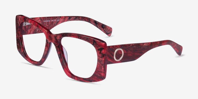 Valencia Red AcetateEyeglass Frames from EyeBuyDirect, Angle View