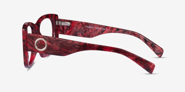 Valencia Red AcetateEyeglass Frames from EyeBuyDirect, Side View