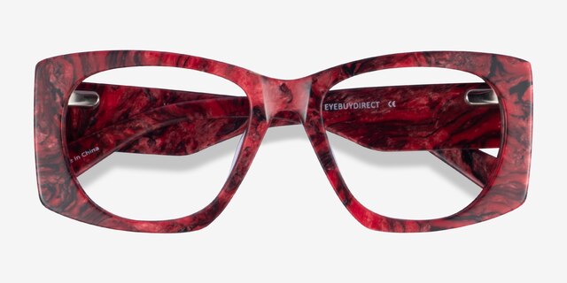 Valencia Red AcetateEyeglass Frames from EyeBuyDirect, Closed View