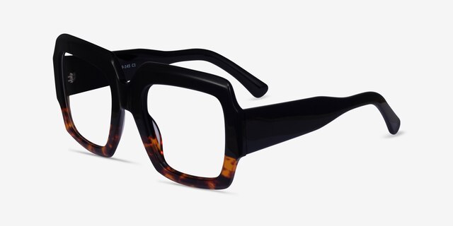 Fira Black Tortoise AcetateEyeglass Frames from EyeBuyDirect, Angle View