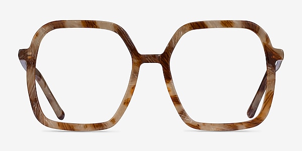 Artemis Brown Striped Acetate Eyeglass Frames