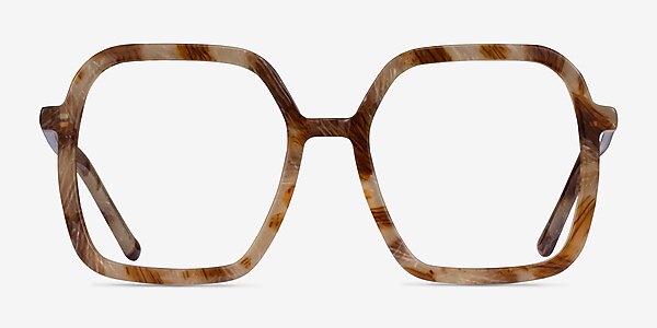 Artemis Brown Striped Acétate Montures de lunettes de vue