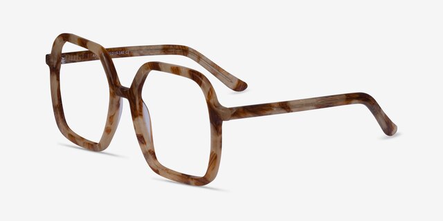 Artemis Brown Striped AcetateEyeglass Frames from EyeBuyDirect, Angle View