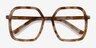 Artemis Brown Striped AcetateEyeglass Frames from EyeBuyDirect, Closed View