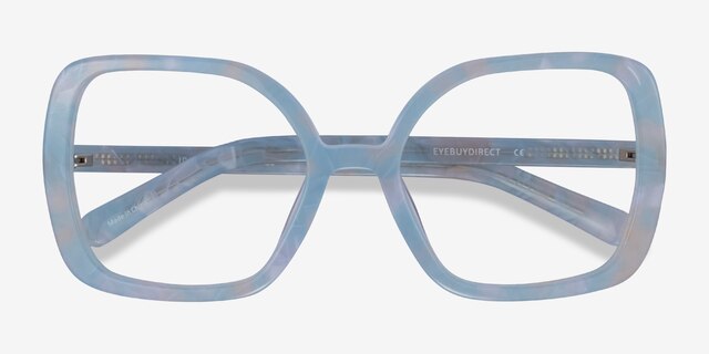 Irene Light Blue AcetateEyeglass Frames from EyeBuyDirect, Closed View