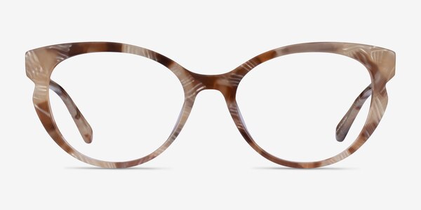 Moa Cat Eye Brown Striped Glasses for Women | Eyebuydirect