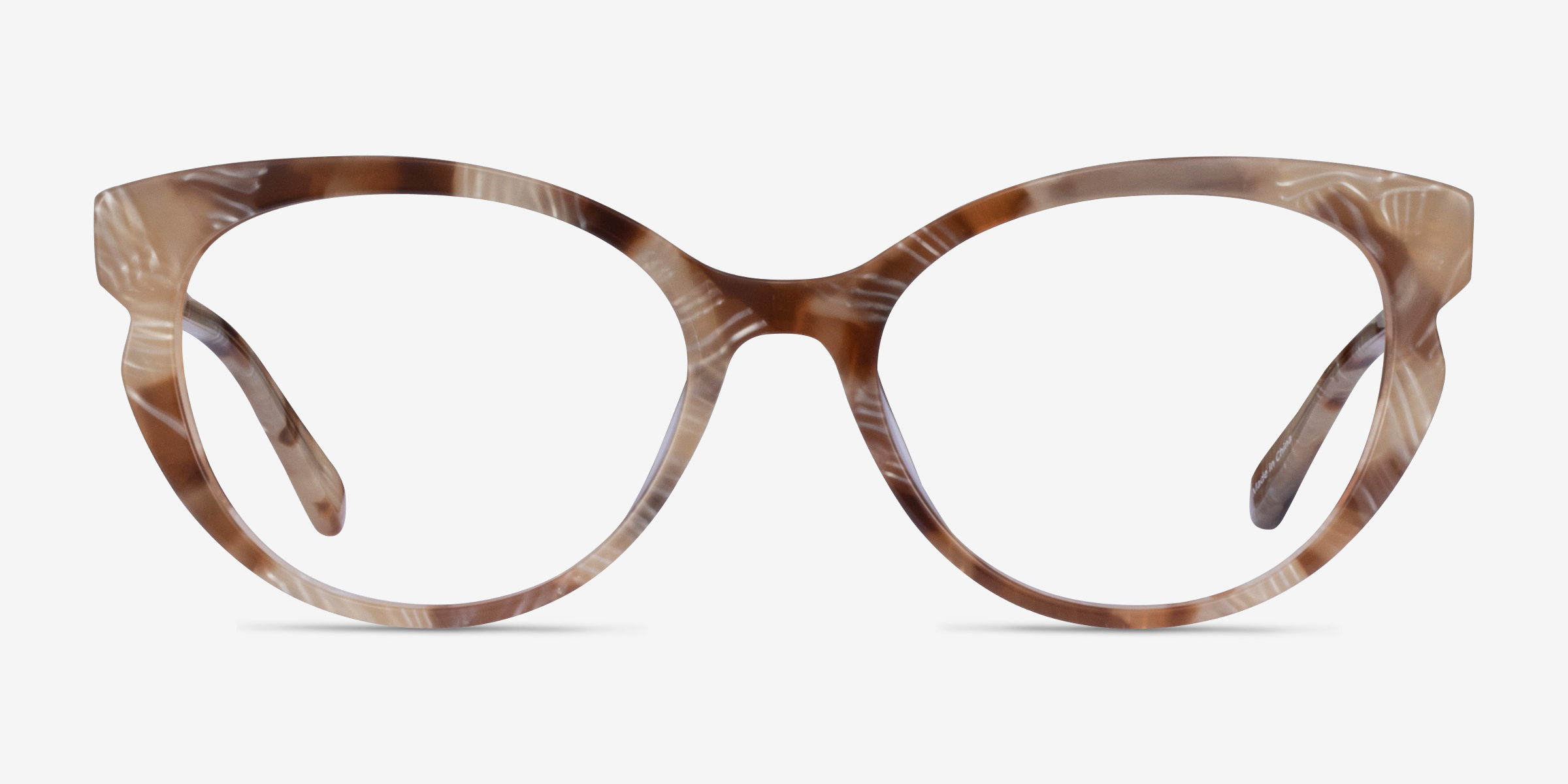 Moa Cat Eye Brown Striped Glasses for Women | Eyebuydirect Canada