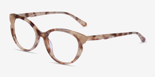 Moa Brown Striped AcetateEyeglass Frames from EyeBuyDirect, Angle View