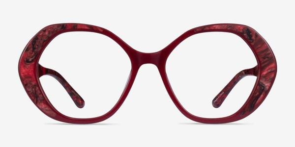 Brigid Rouge Acétate Montures de lunettes de vue
