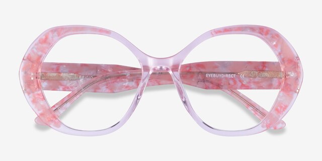 Brigid Pink AcetateEyeglass Frames from EyeBuyDirect, Closed View