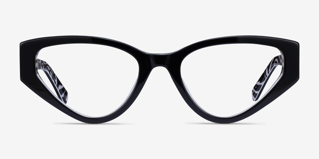 Tia Black AcetateEyeglass Frames from EyeBuyDirect, Front View