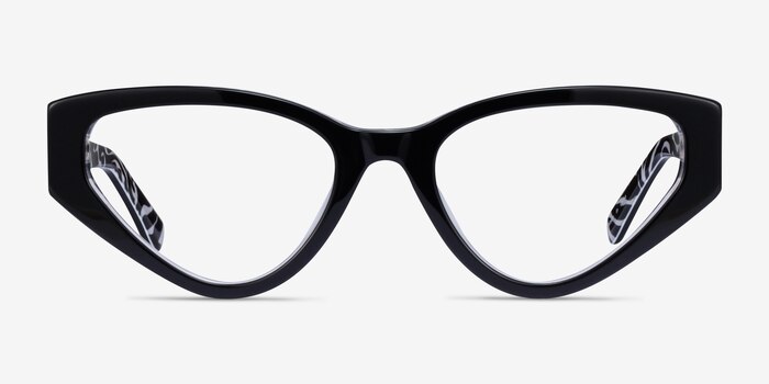 Tia Black Acetate Eyeglass Frames from EyeBuyDirect