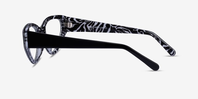 Tia Black AcetateEyeglass Frames from EyeBuyDirect, Side View