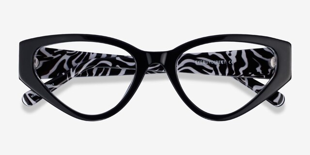 Tia Black AcetateEyeglass Frames from EyeBuyDirect, Closed View