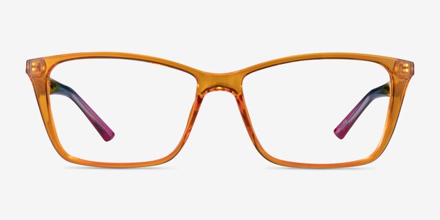 Sunbeam Orange Rainbow PlasticEyeglass Frames from EyeBuyDirect, Front View