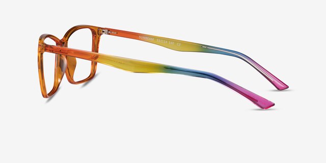Sunbeam Orange Rainbow PlasticEyeglass Frames from EyeBuyDirect, Side View