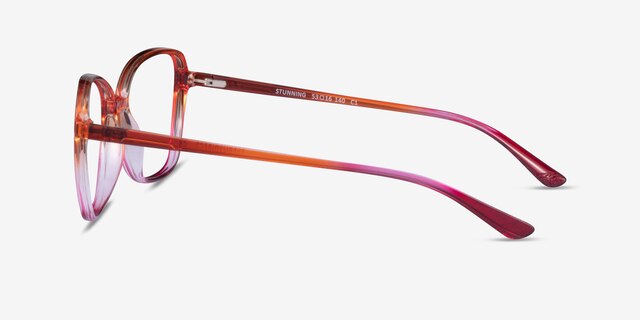 Stunning Pink Orange PlasticEyeglass Frames from EyeBuyDirect, Side View