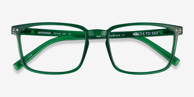Moringa Green Eco-friendlyEyeglass Frames from EyeBuyDirect, Closed View