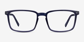 Moringa Crystal Dark Blue Plastique Montures de lunettes de vue d'EyeBuyDirect, Vue de Face