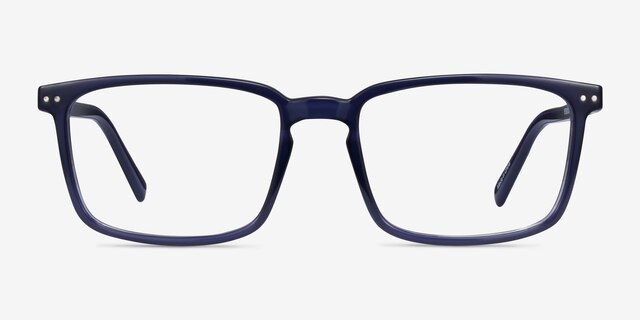 Moringa Crystal Dark Blue Eco-friendlyEyeglass Frames from EyeBuyDirect, Front View