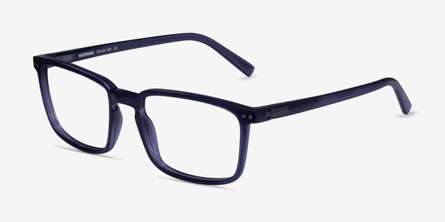 Moringa Crystal Dark Blue Eco-friendlyEyeglass Frames from EyeBuyDirect, Angle View