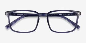 Moringa Crystal Dark Blue Plastique Montures de lunettes de vue d'EyeBuyDirect, Vue Rapprochée
