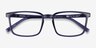 Moringa Crystal Dark Blue Eco-friendlyEyeglass Frames from EyeBuyDirect, Closed View