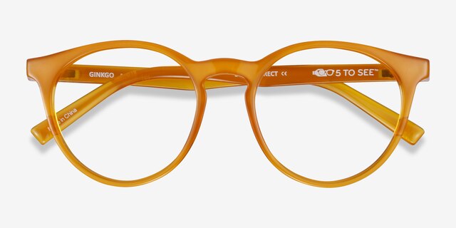 Ginkgo Yellow PlasticEyeglass Frames from EyeBuyDirect, Closed View