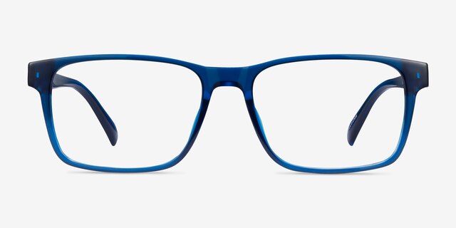 Beech Crystal Dark Blue PlasticEyeglass Frames from EyeBuyDirect, Front View