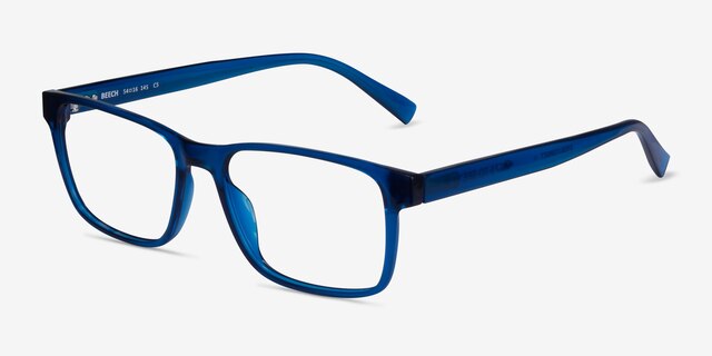 Beech Crystal Dark Blue PlasticEyeglass Frames from EyeBuyDirect, Angle View