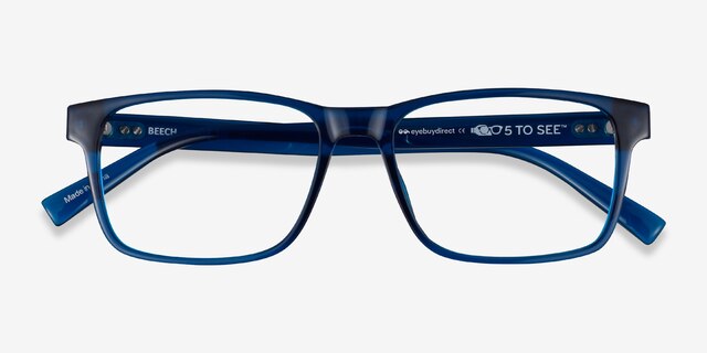 Beech Crystal Dark Blue PlasticEyeglass Frames from EyeBuyDirect, Closed View