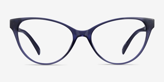 Lantana Crystal Dark Blue PlasticEyeglass Frames from EyeBuyDirect, Front View