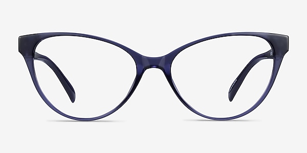 Lantana Crystal Dark Blue Plastic Eyeglass Frames