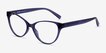 Lantana Crystal Dark Blue PlasticEyeglass Frames from EyeBuyDirect, Angle View